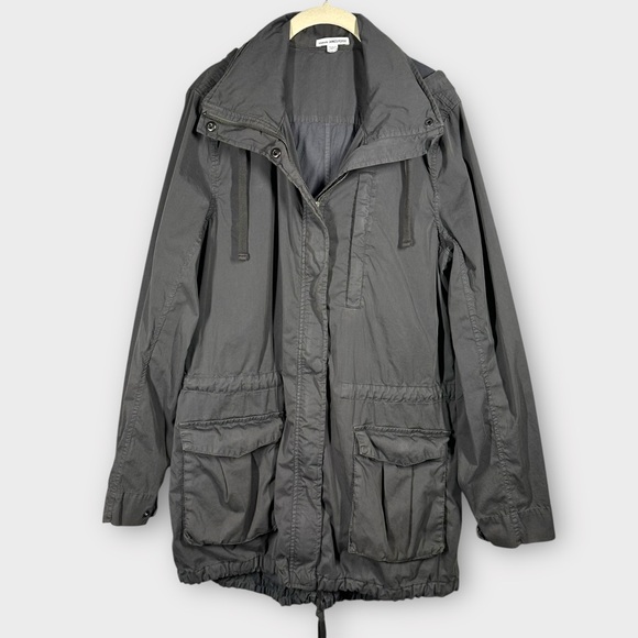 James Perse Yosemite Jacket Women's‎ 3 US Large L Gray Hooded Utility Coat - Picture 1 of 10